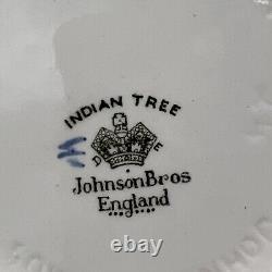 Vintage Indian Tree Johnson Bros. England Teapot Green Key Cream Off White