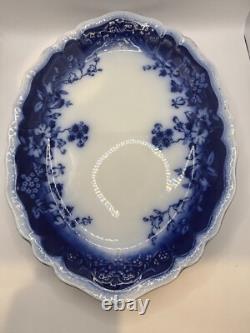 Vintage Johnson Bros Clayton Flow Blue Ironstone Oval Serving Platter