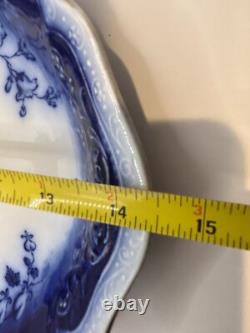 Vintage Johnson Bros Clayton Flow Blue Ironstone Oval Serving Platter