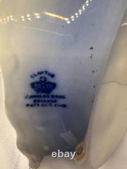 Vintage Johnson Bros Clayton Flow Blue Ironstone Oval Serving Platter