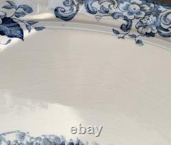 Vintage Johnson Bros Coaching Scenes Blue Soup Tureen Vegetable Bowl