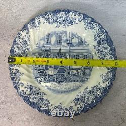 Vintage Johnson Bros Coaching Scenes Blue Transferware 20 Pc Set Service for 3