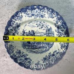 Vintage Johnson Bros Coaching Scenes Blue Transferware 20 Pc Set Service for 3