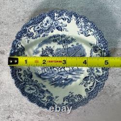 Vintage Johnson Bros Coaching Scenes Blue Transferware 20 Pc Set Service for 3