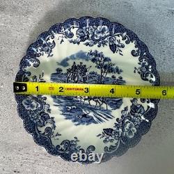 Vintage Johnson Bros Coaching Scenes Blue Transferware 20 Pc Set Service for 3