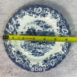 Vintage Johnson Bros Coaching Scenes Blue Transferware 39 Pc Set of 7 England