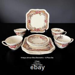 Vintage Johnson Bros Devonshire 12 Piece Set Made In England 10308