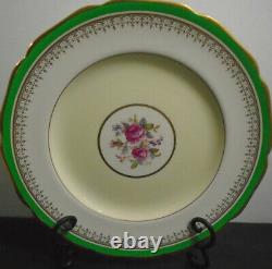 Vintage Johnson Bros. England Pareek Green Gold Dinner Plate Jb438 Lot Of 9