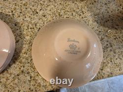 Vintage Johnson Bros. England Rosedawn Pink Art Deco Sugar Dish Bowl with Lid +