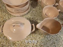 Vintage Johnson Bros. England Rosedawn Pink Art Deco Sugar Dish Bowl with Lid +