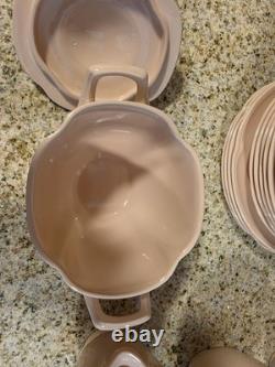 Vintage Johnson Bros. England Rosedawn Pink Art Deco Sugar Dish Bowl with Lid +