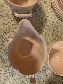 Vintage Johnson Bros. England Rosedawn Pink Art Deco Sugar Dish Bowl with Lid +