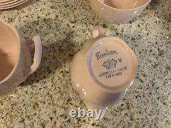 Vintage Johnson Bros. England Rosedawn Pink Art Deco Sugar Dish Bowl with Lid +