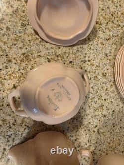 Vintage Johnson Bros. England Rosedawn Pink Art Deco Sugar Dish Bowl with Lid +