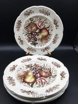 Vintage Johnson Bros England Set of 5 Windsor Ware Harvest Fruit Dinner Plates