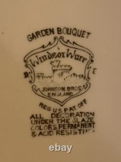 Vintage Johnson Bros. England Windsor Ware Garden Bouquet China Set