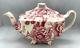 Vintage Johnson Bros English Chippendale Teapot&lid, Vgc, Pink Floral 5.5tx9.5w