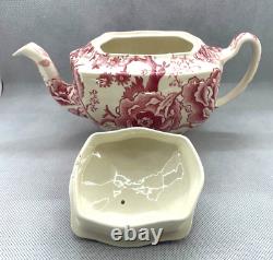Vintage Johnson Bros English Chippendale Teapot&Lid, VGC, Pink Floral 5.5Tx9.5W