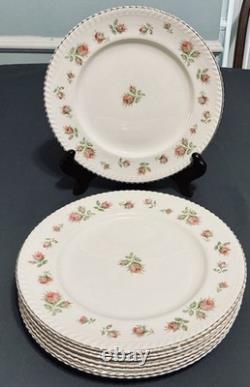 Vintage Johnson Bros. English Rose 12 Piece Lot Scalloped Gold Trim Pink