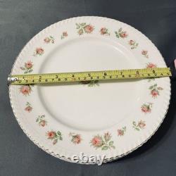 Vintage Johnson Bros. English Rose 12 Piece Lot Scalloped Gold Trim Pink