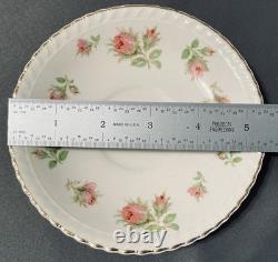 Vintage Johnson Bros. English Rose 12 Piece Lot Scalloped Gold Trim Pink