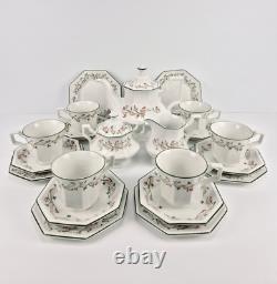 Vintage Johnson Bros Eternal Beau 21 Piece Teapot Set Made In England 1980s VGC