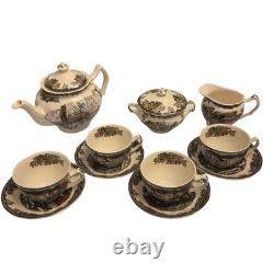 Vintage Johnson Bros Friendly Village 13 Piece Tea Set Service For 4