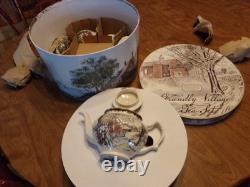 Vintage Johnson Bros Friendly Village 13 Piece Tea Set Service For 4 WithBox