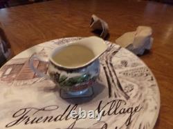 Vintage Johnson Bros Friendly Village 13 Piece Tea Set Service For 4 WithBox