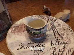 Vintage Johnson Bros Friendly Village 13 Piece Tea Set Service For 4 WithBox