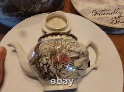Vintage Johnson Bros Friendly Village 13 Piece Tea Set Service For 4 WithBox
