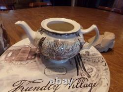 Vintage Johnson Bros Friendly Village 13 Piece Tea Set Service For 4 WithBox