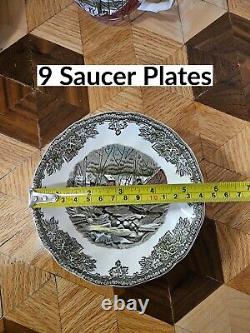 Vintage Johnson Bros Friendly Village 36 Piece Sauce, Cereal & Dinner Plates