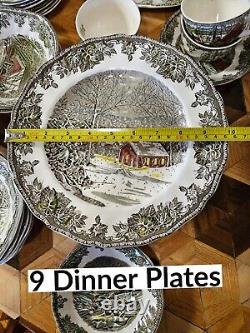 Vintage Johnson Bros Friendly Village 36 Piece Sauce, Cereal & Dinner Plates