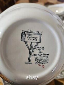 Vintage Johnson Bros Friendly Village 36 Piece Sauce, Cereal & Dinner Plates