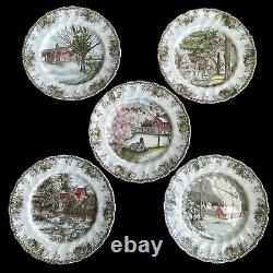 Vintage Johnson Bros Friendly Village 5 Different Dinner Plates Made In England