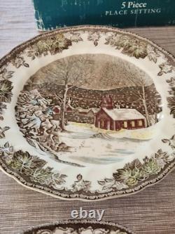 Vintage Johnson Bros Friendly Village China 5 Piece Place Setting NEW