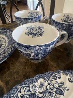 Vintage Johnson Bros Friendly Village China Set Winter Scene