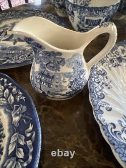 Vintage Johnson Bros Friendly Village China Set Winter Scene