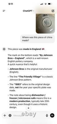 Vintage Johnson Bros Friendly Village China Set Winter Scene 58 pieces/ 8 set