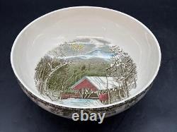 Vintage Johnson Bros Friendly Village The Covered Bridge 12 Large Serving Bowl