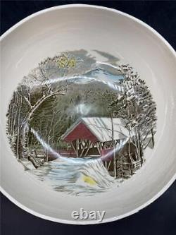 Vintage Johnson Bros Friendly Village The Covered Bridge 12 Large Serving Bowl