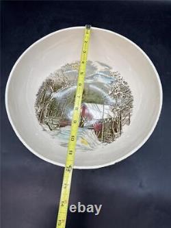 Vintage Johnson Bros Friendly Village The Covered Bridge 12 Large Serving Bowl