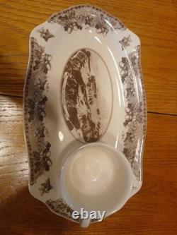 Vintage Johnson Bros GRAND CANYON Snack Tray With Cups. Set Of 5