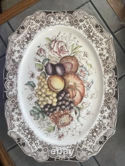 Vintage Johnson Bros Hand Etched Windsor Ware Large Platter 20
