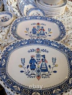 Vintage Johnson Bros Hearts & Flowers Dinnerware, 54 Pieces, Ironstone Dishes