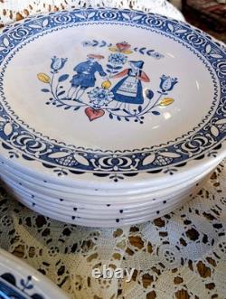 Vintage Johnson Bros Hearts & Flowers Dinnerware, 54 Pieces, Ironstone Dishes