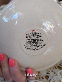 Vintage Johnson Bros Hearts & Flowers Dinnerware, 54 Pieces, Ironstone Dishes
