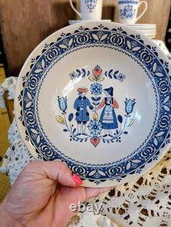 Vintage Johnson Bros Hearts & Flowers Dinnerware, 54 Pieces, Ironstone Dishes