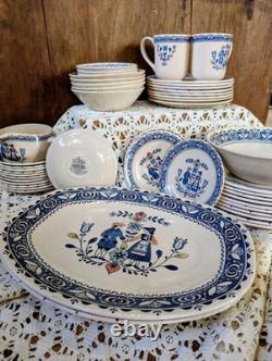Vintage Johnson Bros Hearts & Flowers Dinnerware, 54 Pieces, Ironstone Dishes